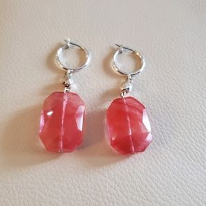Pink/coral drop earrings